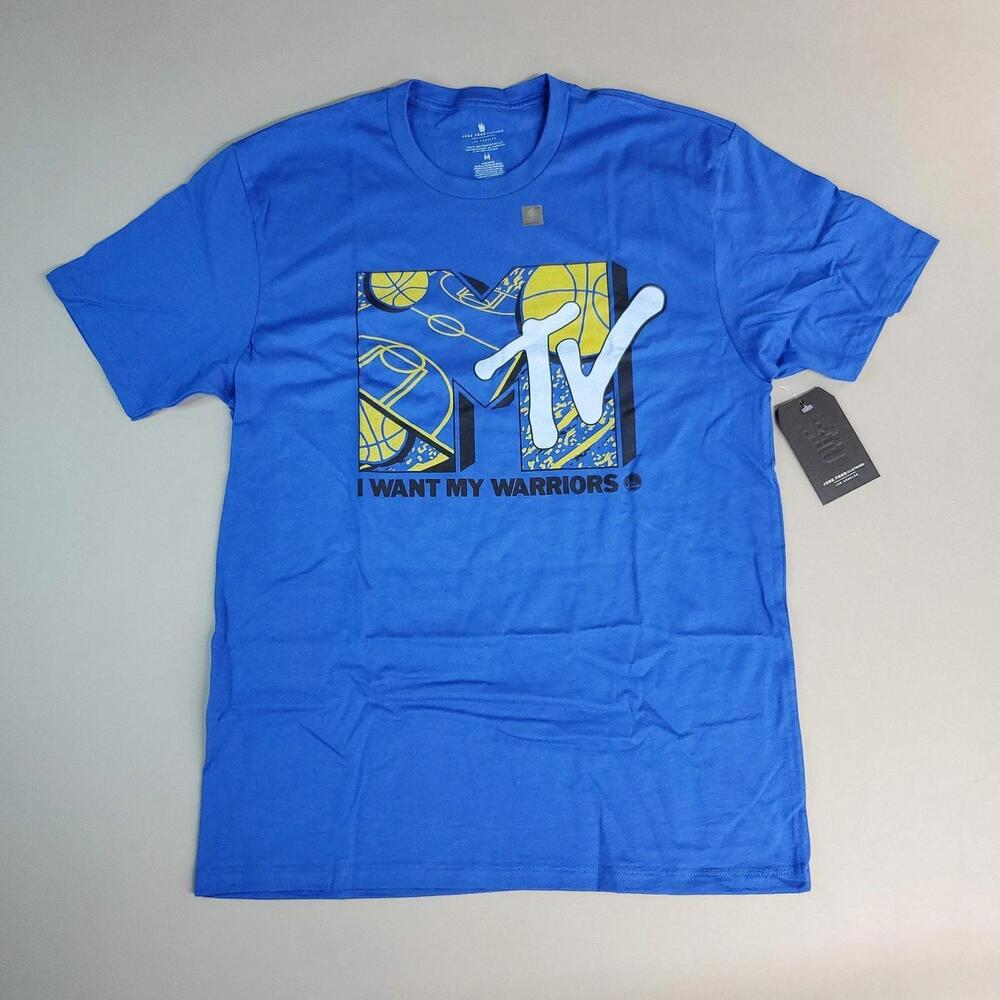 Junk Food Nba M-Tv Short Sleeve T-Shirt I Want My Warriors Mens M Blue New